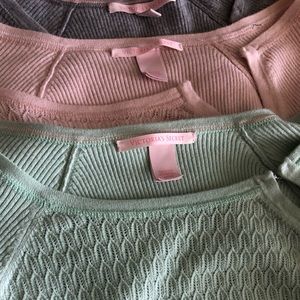Three Victoria Secrets sweaters